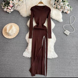 Women Maxi Dress Spring and Autumn Knitted Dress