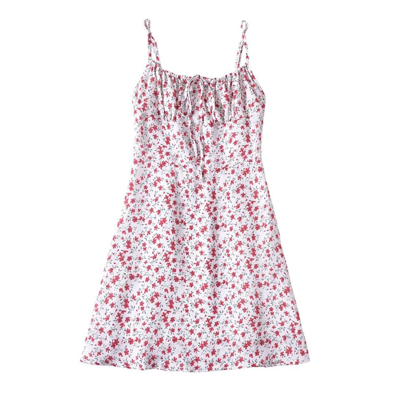 Women Dresses Summer Vintage Floral Printing Slip Dress (Xds0414)