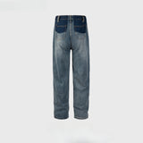 MIJKO Men's Vintage Pants MIJKO men's and women's trousers spliced washed jeans