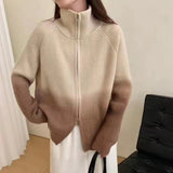 Women Knitwear Fall and Winter Lapels Sweaters Cardigan