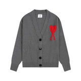 Ami arauneifknittingcardigan big heart high weight v neckfall and winter woolen coat outwear single breasted