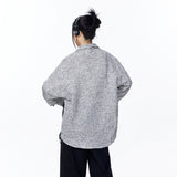 Unisex Jacket Autumn Coarse Woven Black and White Shirt