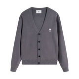 Ami arauneifknittingoutwearfall and wintercouplecardigan woolen heart high weight v neck