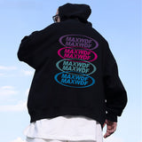 Men Hoodie Retro Gradient Letters Printed Hoodie