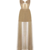 Women Dresses Sexy Mesh Camisole Dress Dress Dress Long Skirt (Zns0409)