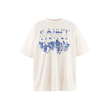 saint m t shirts s.m houndstooth letter graphic crew neck short sleeve top