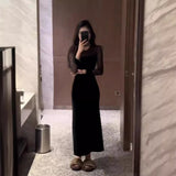 Women Dresses Autumn and Winter Mesh Long Sleeve Fishtail Dress