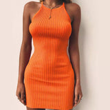 Women Dresses Spring Summer Sexy Luo Sling Dress Skirt (Bla0420)