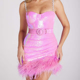 Harlem Night Attire Dress Sexy Tight Dress Sequin Slip Dress