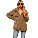 Women Trench Coat Casual Autumn Long Sleeve Lapel Loose Mid-Length Double-Sided Cashmere Coat