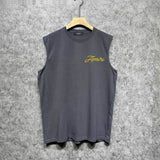 Amiri tank top yellow letter pegasus printing