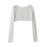 Women Sweater Knitwear Spring round Neck Irregular Smock Top Short-Sleeved T-shirt