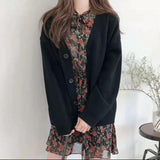 Women Knitwear Autumn and Winter V-neck Sweater Loose Knitted Cardigan