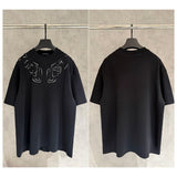 Ch hip-hop t-shirts: spring/summer hot seller - ch kevon embroidered letter short sleeve tee