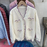 Women Knitwear Autumn and Winter V-neck Sweater Female Loose Knitted Cardigan