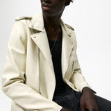 Men Motorcycle Jacket Autumn and Winter Imitation Leather Motorcycle Oblique Zipper Jacket Coat Leather Coat 3427/303