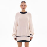 Women Knitted Sweater Spring and Autumn Loose Side Slit Sweater Sweater Coat for Women