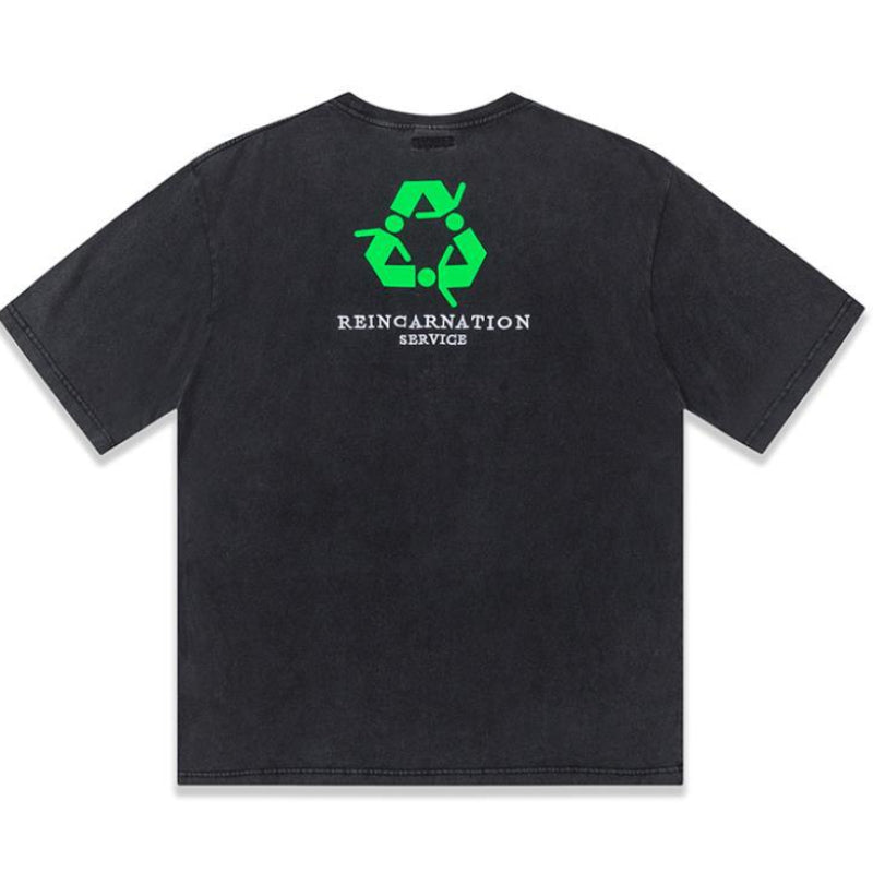 Vetements T Shirts VTM Embroidered Slogan Loose Short Sleeve T-shirt