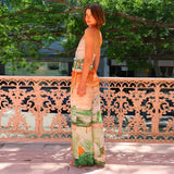 Women's pants - european & american style export - printed casual v-neck tie-up tank top & high-waisted printed wide-leg pants set for women
