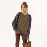 Unisex Sweater Autumn Raglan Sleeve Embroidered Sweater