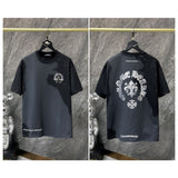 Ch hip-hop t shirts american ch cross splash ink horseshoe sanskrit short-sleeved loosecasualheavy weight high street easiest for match