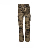 MIJKO Men Vintage Pants MIJKO Camouflage Pants Old Straight Slim-fit Casual Pants
