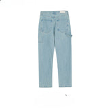 MIJKO Men's Vintage Pants MIJKO Men's Straight Pants High Street Washed Jeans