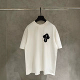 Ch hip-hop t shirts ch kevin cross patch embroiderloosecasualpure cotton american heavy weight short sleeve trendy