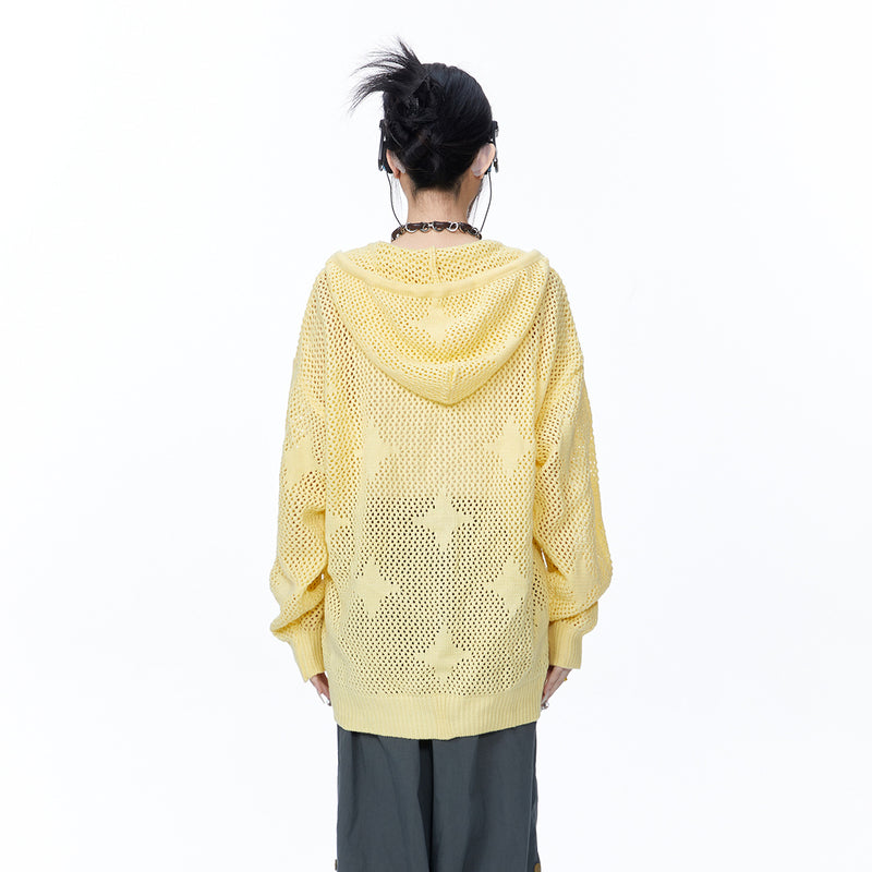 Unisex Jacket Autumn Hooded Hollow Sweater