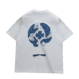 Ch hip-hop t shirts high version ch short sleeve sanskrit embroiderloosecasualpure cotton american heavy weight short sleeve men