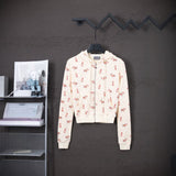 American ashley williams cartoon doll all-over print hooded sweatshirt zipper cardigan hot girl high waistoutwear