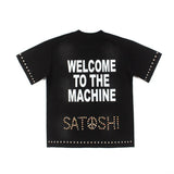 Hip-hop t-shirts: american streetwear letter print, washed vintage, distressed, oversized crew neck short sleeve tee