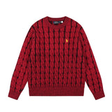 Rl ralph lauren pony crew neck knit wool sweater - couple's warm autumn/winter top - casual relaxed fit