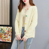 Women Knitted Cardigan Spring Loose Knitted Cardigan Top
