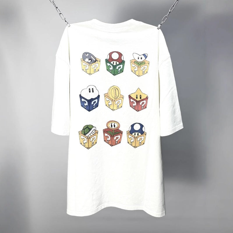 saint m t shirts s.m. collaboration cartoon graphic crewneck short sleeve t-shirt