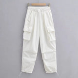Women Sweatpants Retro Loose Trousers Three-Dimensional Pocket Overalls