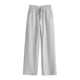 Women Sweatpants Gray Wide-Leg Pants Autumn Sports Casual Straight-Leg Sweatpants