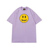 Drew house tshirt r collection d@ew smiley face letter print crew neck pullover short sleeve wholesale single piece