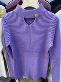 Women Knitwear Autumn and Winter Hollow round Neck Sweater