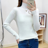 Women Knitwear Autumn and Winter Turtleneck Sweater Slim Top