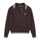 Rl ralph pony polo collar casualpullover wool sweater sweatertopsknittingfall and winter macaron couple
