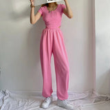 Women Sweatpants Spring Casual Straight-Leg Loose Tappered Sweatpants