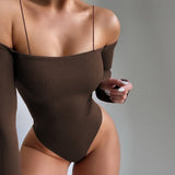 Women Jumpsuit Autumn Sexy Long Sleeve Backless Bodysuit