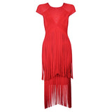 Women's Evening Dress Backless Tassel Dress Sleeveless Bandage Dress