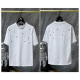 Ch hip-hop t shirts ch gypsophila cross short sleeve loosecasualpure cotton american heavy weight