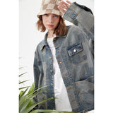 Unisex Jacket Casual Denim Jacket Men's and Women's Polo Collar Top Coat