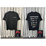 Ch hip-hop t shirts american ch high street cross full printed logo short-sleeved t-shirt casualeasiest for match high street couple