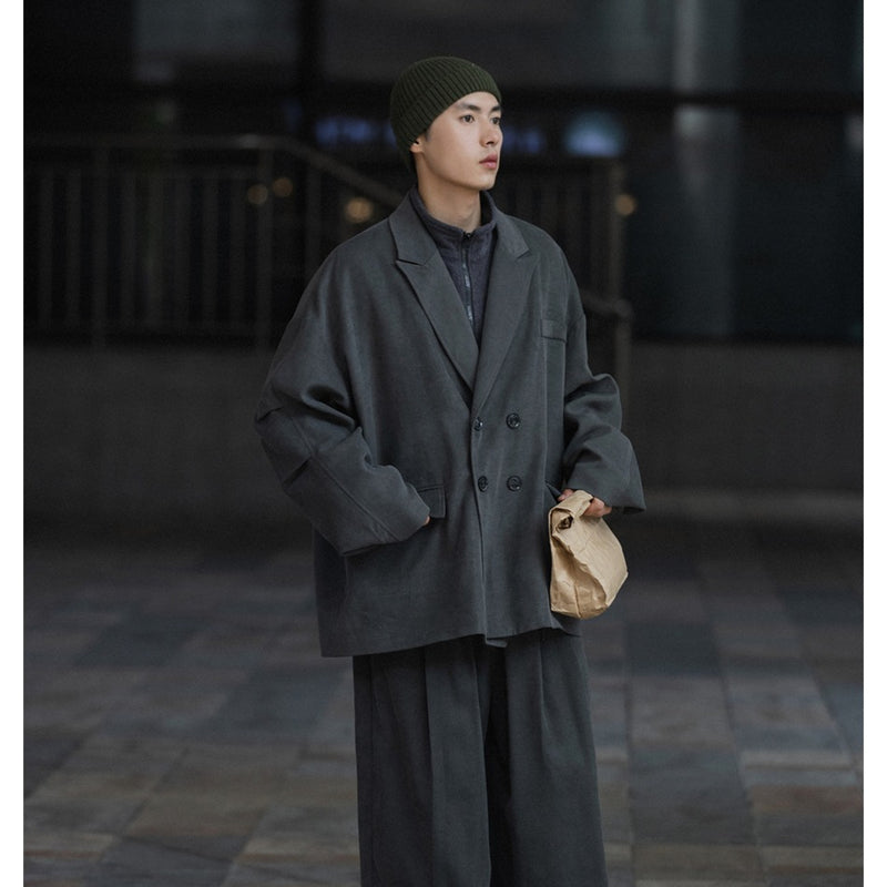 Unisex Jacket Vintage Leisure Suit Corduroy Workwear Jacket Men's Loose Spring and Autumn Coat