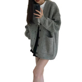 Women Knitwear Autumn and Winter V-neck Sweater Coat Knitted Cardigan