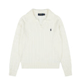 Polo collar rl ralph pony couple casualloose macaron pullovertopsknittingfall and winter woolen clothes